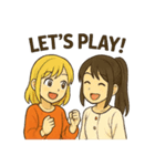 かわいい 日本とアメリカ仲良しスタンプ（個別スタンプ：26）