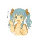 青髪ツインちゃんの日常（個別スタンプ：1）