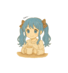 青髪ツインちゃんの日常（個別スタンプ：3）