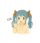 青髪ツインちゃんの日常（個別スタンプ：4）