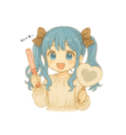 青髪ツインちゃんの日常（個別スタンプ：16）