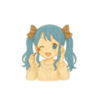 青髪ツインちゃんの日常（個別スタンプ：19）