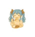 青髪ツインちゃんの日常（個別スタンプ：22）