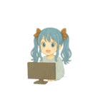 青髪ツインちゃんの日常（個別スタンプ：23）