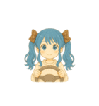 青髪ツインちゃんの日常（個別スタンプ：24）