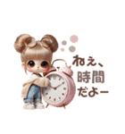 お団子ヘアギャルちゃんの一言♡（個別スタンプ：1）