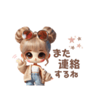 お団子ヘアギャルちゃんの一言♡（個別スタンプ：17）