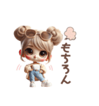 お団子ヘアギャルちゃんの一言♡（個別スタンプ：29）