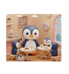 ペンギン家族のいろいろ日常スタンプ（個別スタンプ：33）