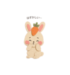 ふわふわ紙うさぎスタンプ（個別スタンプ：4）