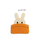 ふわふわ紙うさぎスタンプ（個別スタンプ：21）