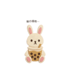 ふわふわ紙うさぎスタンプ（個別スタンプ：24）