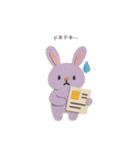 ふわふわ紙うさぎスタンプ（個別スタンプ：25）