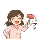 かわいいパジャマ女子の毎日スタンプ（個別スタンプ：4）