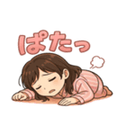 かわいいパジャマ女子の毎日スタンプ（個別スタンプ：5）