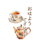 お祝い/おめでとう/ビンテージ水彩画のねこ（個別スタンプ：40）