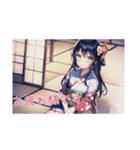 ギャルゲ風女子 着物ver（個別スタンプ：5）