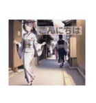 ギャルゲ風女子 着物ver（個別スタンプ：12）