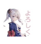 ギャルゲ風女子 着物ver（個別スタンプ：29）