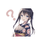 ギャルゲ風女子 着物ver（個別スタンプ：31）
