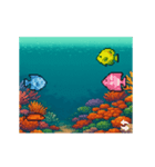 横切る！可愛い魚群や動物群アニメスタンプ（個別スタンプ：5）