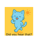 アオネコのひとこと(英語)（個別スタンプ：1）