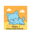 アオネコのひとこと(英語)（個別スタンプ：5）