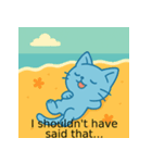 アオネコのひとこと(英語)（個別スタンプ：11）