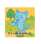 アオネコのひとこと(英語)（個別スタンプ：12）