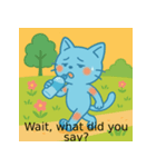 アオネコのひとこと(英語)（個別スタンプ：24）