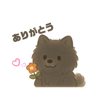 日常使い♡黒ポメのふんわりスタンプ♡（個別スタンプ：2）