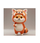 豆柴チビのレッサーパンダ着ぐるみスタンプ（個別スタンプ：3）