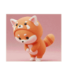 豆柴チビのレッサーパンダ着ぐるみスタンプ（個別スタンプ：4）