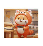 豆柴チビのレッサーパンダ着ぐるみスタンプ（個別スタンプ：15）