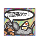 【落書き風2】シルバーダップルのダックス（個別スタンプ：10）