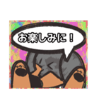 【落書き風2】シルバーダップルのダックス（個別スタンプ：11）