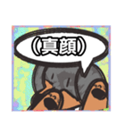 【落書き風2】シルバーダップルのダックス（個別スタンプ：24）
