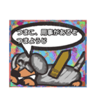 【落書き風2】シルバーダップルのダックス（個別スタンプ：40）
