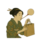 ビードロちゃん 浮世絵 喜多川歌麿 粋（個別スタンプ：6）