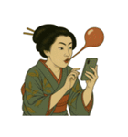 ビードロちゃん 浮世絵 喜多川歌麿 粋（個別スタンプ：10）