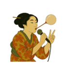 ビードロちゃん 浮世絵 喜多川歌麿 粋（個別スタンプ：21）