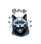 猫(ロシアンブルー)の表情が可愛いスタンプ（個別スタンプ：30）