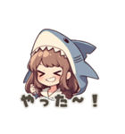 【日常会話】サメの女の子（個別スタンプ：17）