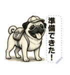 パグ犬の 《メッセージスタンプ》（個別スタンプ：19）