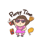 カーリーサスペンダースカートの女の子3（個別スタンプ：13）