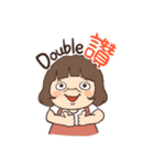 カーリーサスペンダースカートの女の子3（個別スタンプ：27）