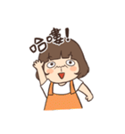 カーリーサスペンダースカートの女の子3（個別スタンプ：34）