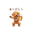 今日も一杯！トイプーのほろ酔いダンス（個別スタンプ：6）