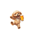 今日も一杯！トイプーのほろ酔いダンス（個別スタンプ：19）