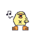 ドット絵のひよこ人間ぴよアニメ文字なし（個別スタンプ：1）